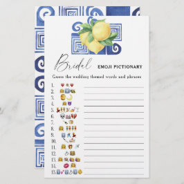 Lámina Cítrico limón - juego de emoji de ducha de novia