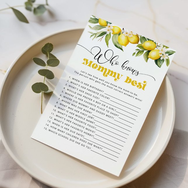 Lámina Cítrico limón Quién conoce a mamá mejor juego de d (Subido por el creador)