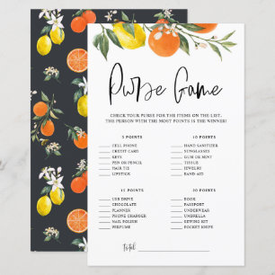 Lámina Citrus Botanical What's In Your Purse Shower Game