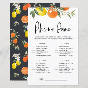 Lámina Citrus Botanical What's On Your Phone Shower Game