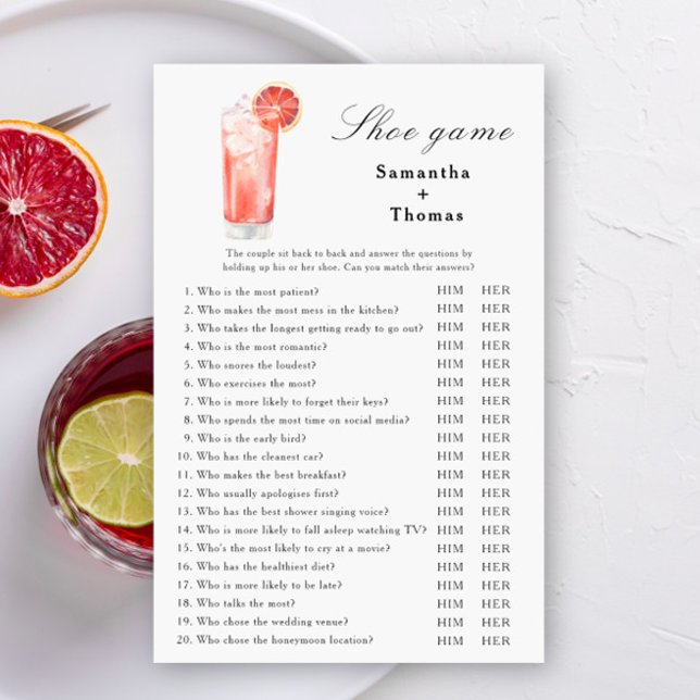Lámina Citrus Cocktail Bridal shower Shoe game (Subido por el creador)
