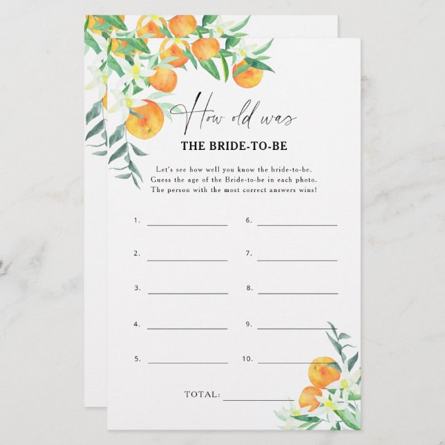 Lámina Citrus - ¿Cuántos años tenía la novia para jugar? (Anverso / Reverso)