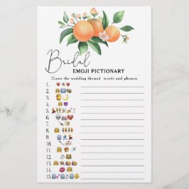 Lámina Citrus - juego de pictionary de emoji para baby sh