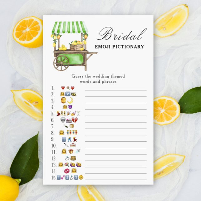 Lámina Citrus lemon - bridal shower emoji pictionary game (Subido por el creador)