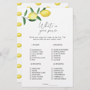 Lámina Citrus lemon - ¿Qué hay en el juego de tu bolso?