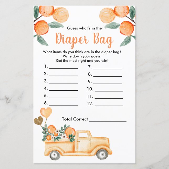 Lámina Citrus Naranja cortiano adivina qué hay en la bols (Anverso)