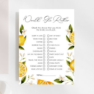 Lámina Citrus Prefiere Un Juego De Ducha De Novias