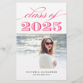 Lámina Clase de cosecha en caliente rosa de 2025 Graduaci