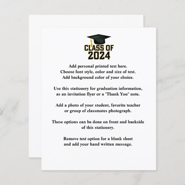 Lámina Clase de Invitación de ex alumnos de 2024 (Anverso / Reverso)