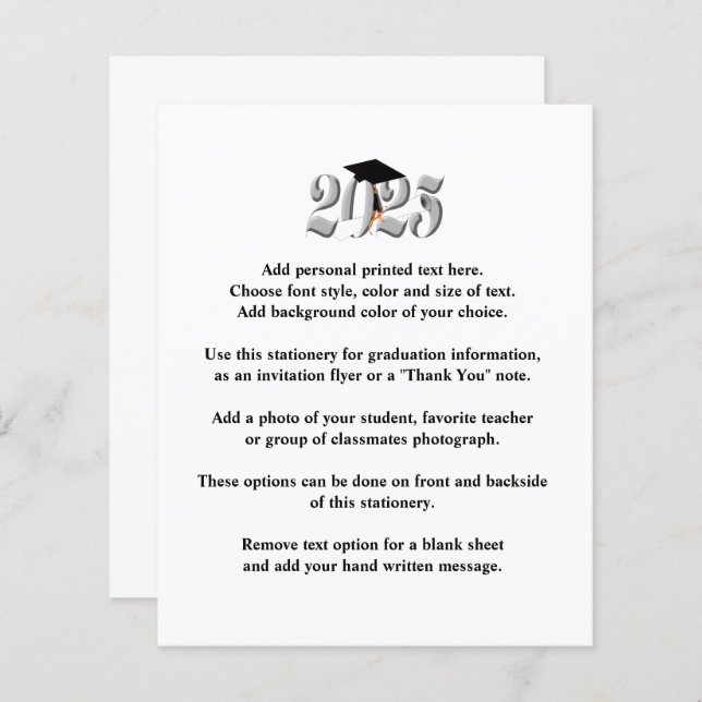 Lámina Clase de Invitación de graduación de 2025 (Anverso / Reverso)