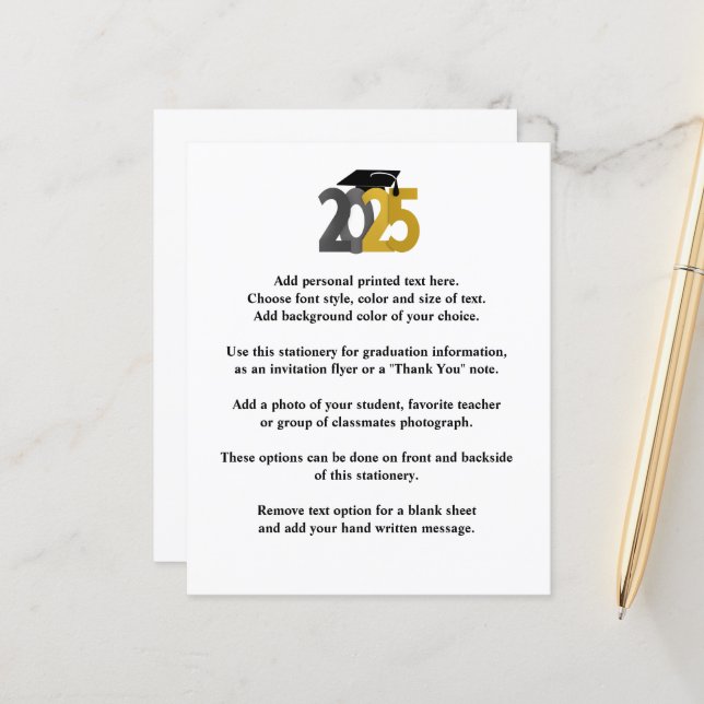 Lámina Clase dorada y plateada de Invitación de grados 20 (Anverso/Reverso In Situ)