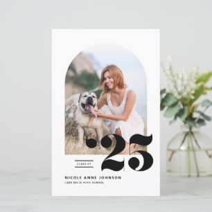 Lámina Clase negra de la invitación a graduación de fotos