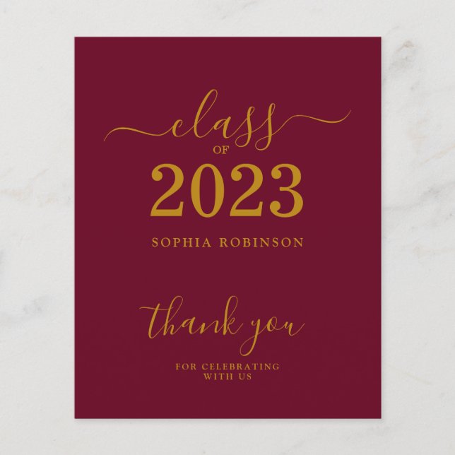 Lámina Clase Presupuestaria de 2023 Graduación de Marrón  (Anverso)