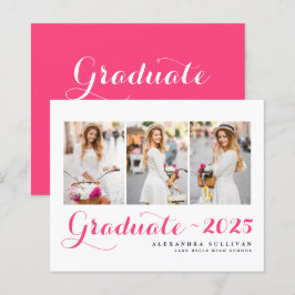 Lámina Clase rosa caliente de graduación de Collage de fo