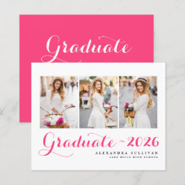 Lámina Clase rosa caliente de graduación de Collage de fo
