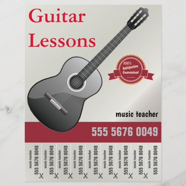 Lámina Clases de Guitarra Clásica Profesor de Música Tuto (Anverso)