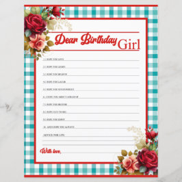 Lámina Clásica fiesta de cumpleaños azul Estimado Chica d