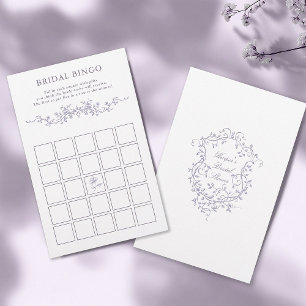 Lámina Clásica juego de bingo floral de lavanda francesa 