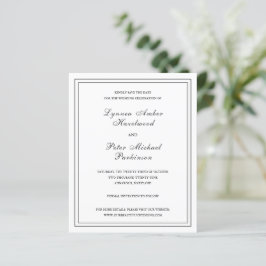 Lámina Clásico Blanco Negro Presupuesto Boda Guardar la F