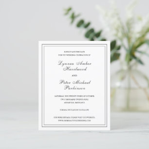 Lámina Clásico Blanco Negro Presupuesto Boda Guardar la F