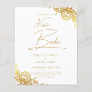 Lámina Clásico de Invitación a la Boda Blanca de encaje d