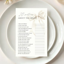 Clásico White Bow 20 preguntas sobre el juego de n