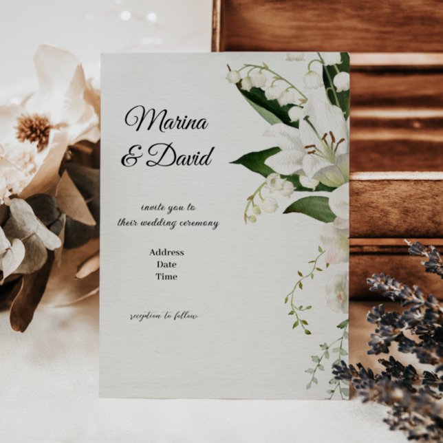 Lámina Clásicos de la invitación a la lirio floral boda (Subido por el creador)