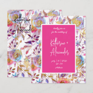 Lámina Clásicos de la invitación a Lily floral boda rosa