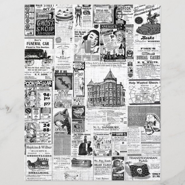 Lámina Clasificaciones de periódicos de Halloween (Anverso)