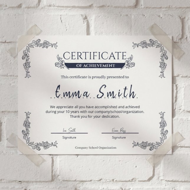 Lámina Classic Blue Certificate Of Achievement Template (Subido por el creador)