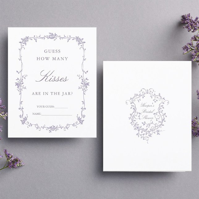 Lámina Classic Lavender 'Guess How Many' Bridal Game (Subido por el creador)