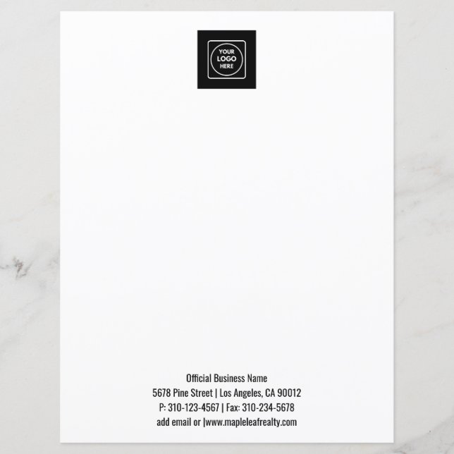 Lámina Clean Simple Logo Text Professional letterhead (Anverso)