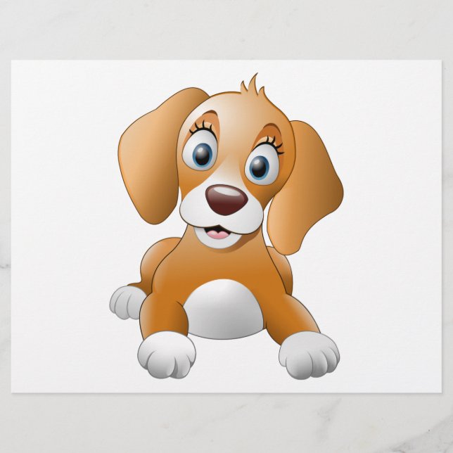 Lámina Clipart de perro marrón (Anverso)