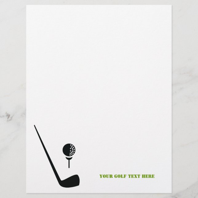 Lámina Club de golf y volante negro y verde personalizado (Anverso)
