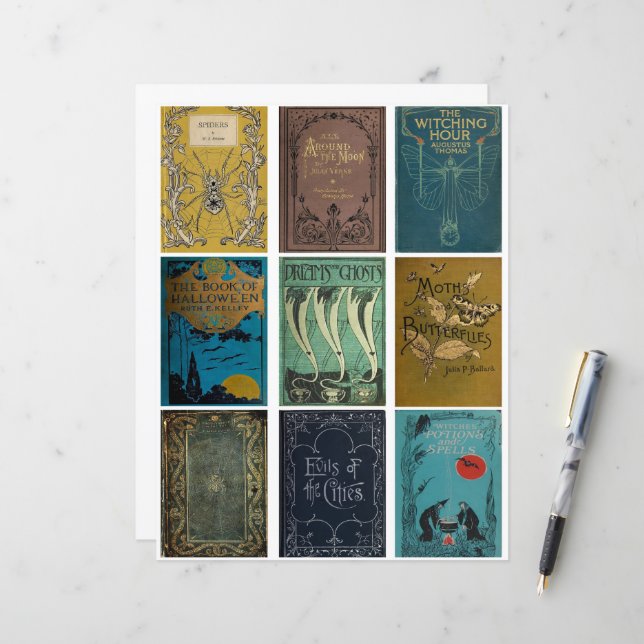 Lámina Coberturas de libros antiguas y espeluznantes (Anverso/Reverso In Situ)