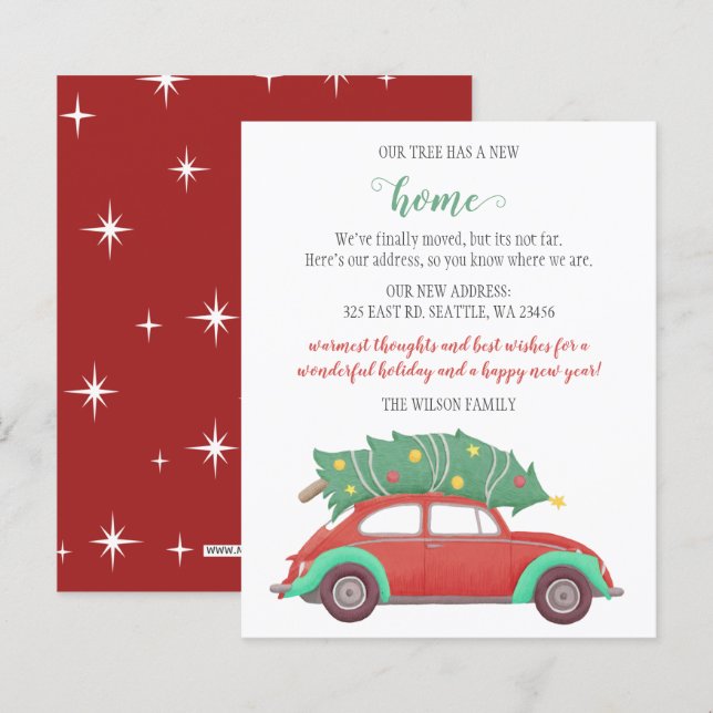 Lámina Coche de árbol de Navidad con el que hemos movido  (Anverso / Reverso)