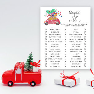 Lámina Coche de invierno - Juego de Baby Shower ¿Qué Pref