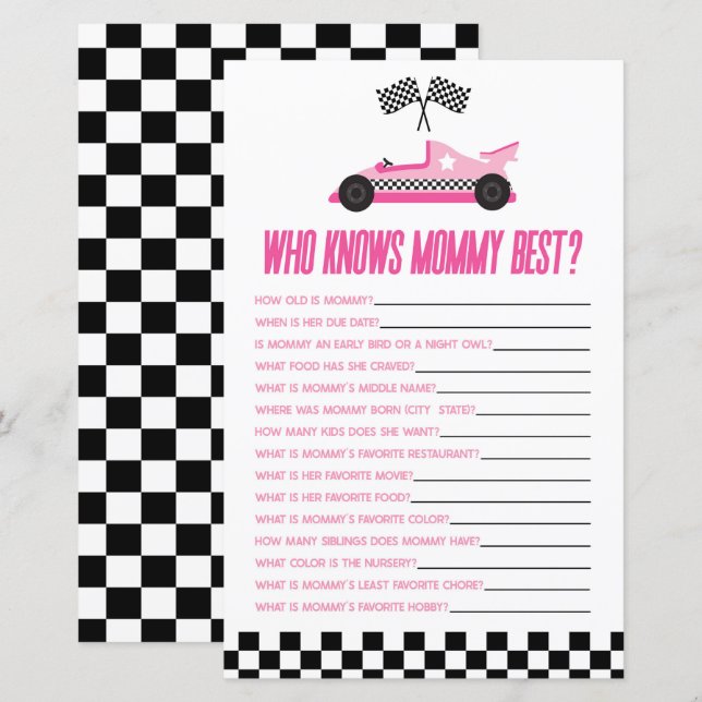Lámina Coche de raza rosada que conoce a mi mamá del jueg (Anverso / Reverso)