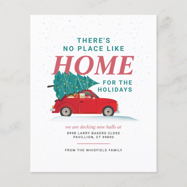 Lámina Coche rojo de árbol de Navidad presupuestado que h (Anverso)