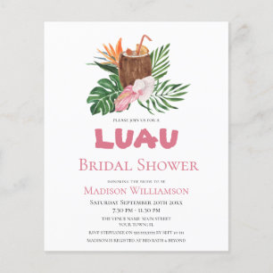 Lámina Cocktail Tropical Presupuestario Luau Bridal Showe
