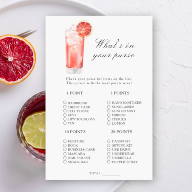 Lámina Cocktail - What's in your purse game (Subido por el creador)