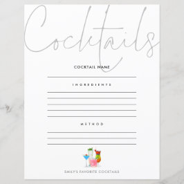 Lámina Cóctel Añadir su propia receta