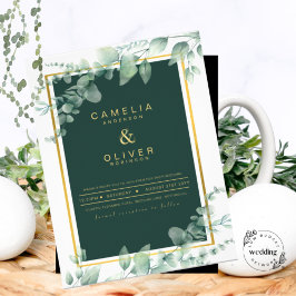 Lámina CÓDIGO QR BODA de oro de LeahG Eucalyptus Greenery