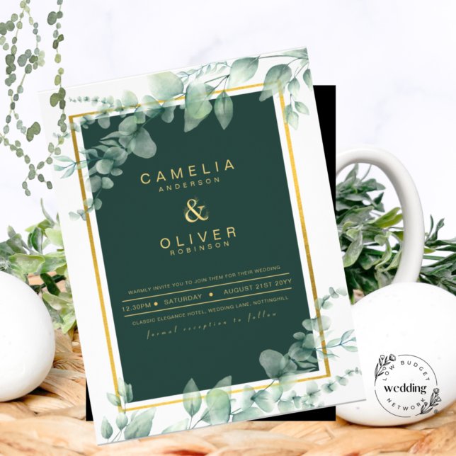 Lámina CÓDIGO QR BODA de oro de LeahG Eucalyptus Greenery (Subido por el creador)