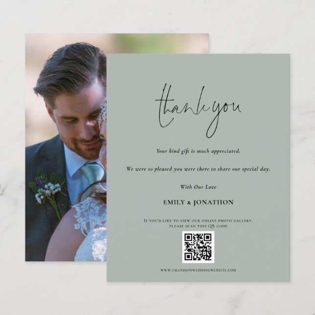Lámina Código QR de presupuesto Guión Boda Foto Agradecim (Anverso / Reverso)