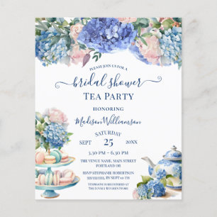 Lámina Código QR de té de desayuno nupcial de Hortensia A