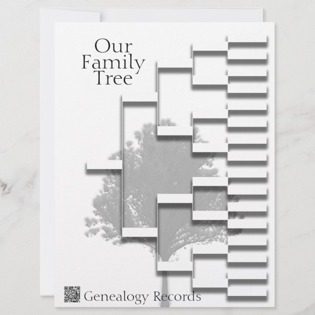 Lámina Código QR para genealogía de árbol familiar (Anverso)