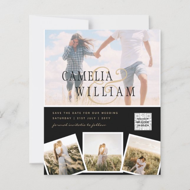 Lámina CÓDIGO QR para guardar la fecha de la boda de la f (Anverso)