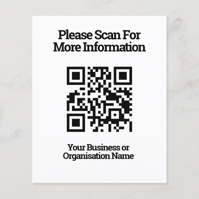 Lámina Código QR para la información del cliente en una h (Anverso)