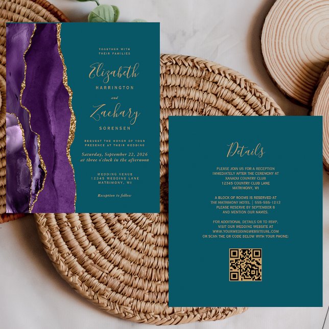 Lámina Código QR Presupuesto Bodas Granate Ágata Verde (Subido por el creador)